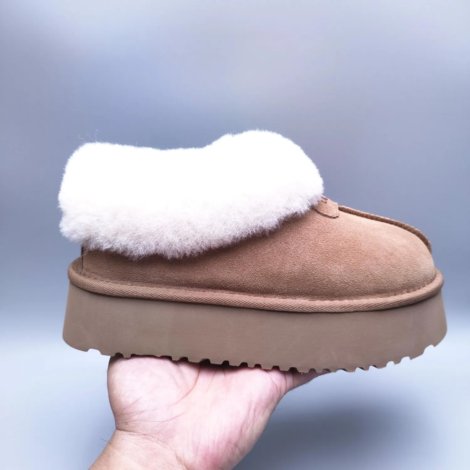 💰480 UGG sheepskin all-in-one snow boots 2661 Thick-soled suede style slip-on slip-on shoes Color: maroon Matching size: 35-40